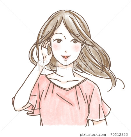 woman blowing her hair 70512833