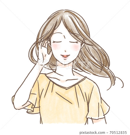 woman blowing her hair woman blowing her hair 70512835