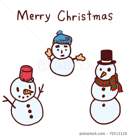 Christmas cute snowman illustration set - Stock Illustration [70513128 ...
