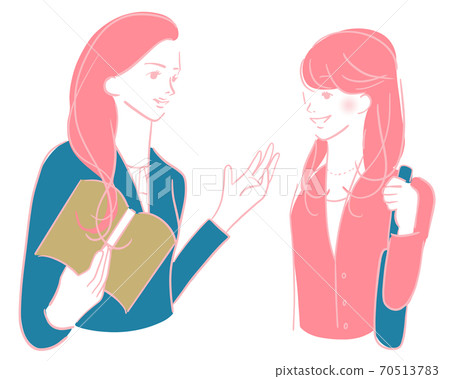 外國女性和日本女性說英語 外國女性和日本女性說英語 70513783
