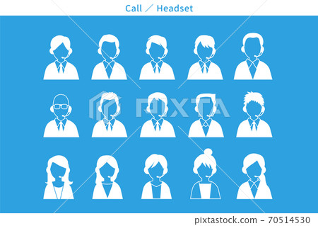 Phone headsets remote operator AI eps vector icon 70514530