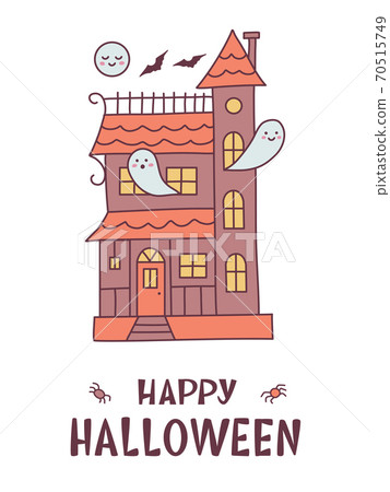 Haunted house halloween card Haunted house halloween card 70515749