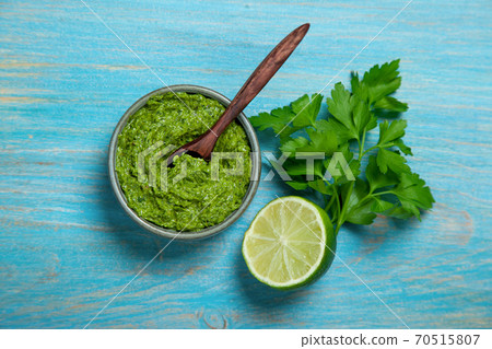parsley chimichurri (pesto) sauce 70515807