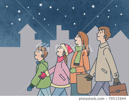 Winter starry sky 70515844