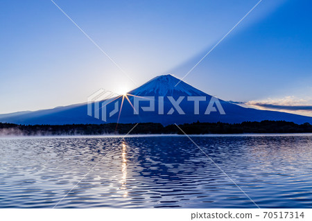 [靜岡縣]富士山，狸樹湖，日出 70517314