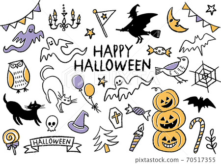 Halloween line art illustration Halloween line art illustration 70517355