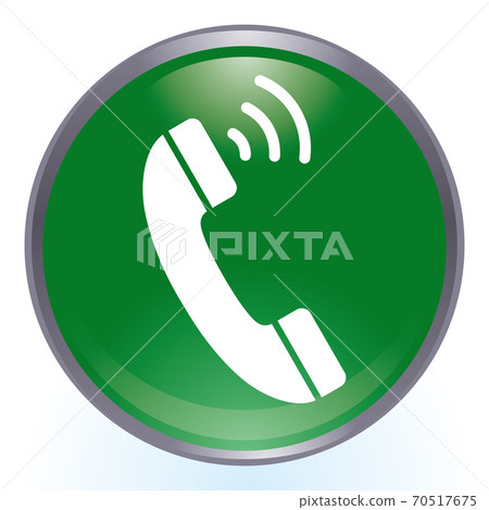 Glossy three-dimensional handset telephone call image logo colorful illustration icon radio button 70517675