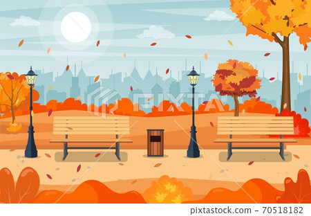 beautiful autumn city park 70518182