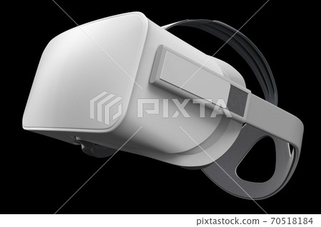 Virtual reality glasses isolated on black with cliping path. 3d rendering Virtual reality glasses isolated on black with cliping path. 3d rendering 70518184