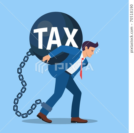 business man taxes carry on shoulder and worry business man taxes carry on shoulder and worry 70518190