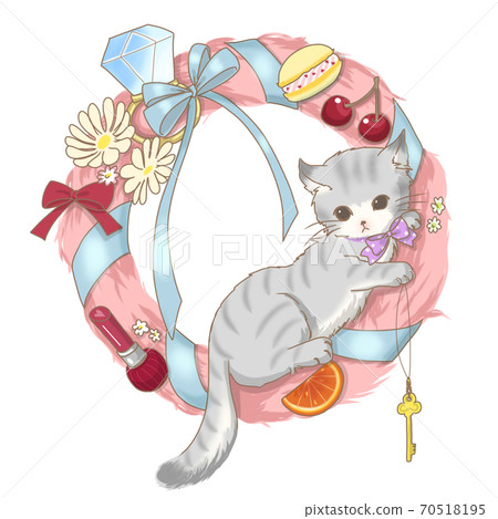 貓花圈粉紅色 貓花圈粉紅色 70518195