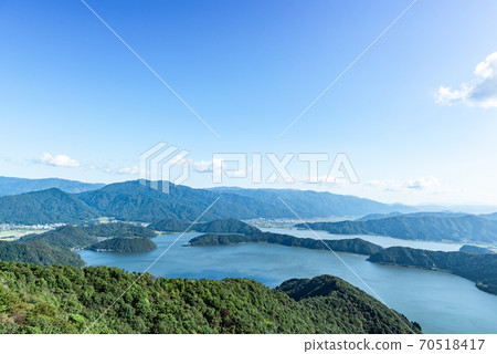 View from the mountaintop park of Mikatagoko, Fukui Prefecture View from the mountaintop park of Mikatagoko, Fukui Prefecture 70518417