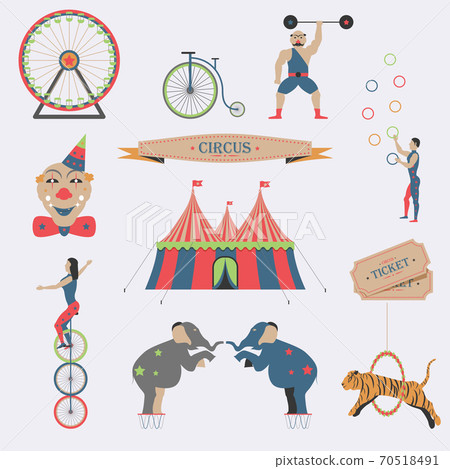 Set of Circus Flat Icons. 70518491