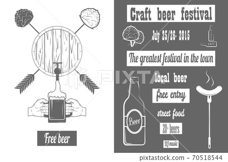 Beer Craft Fest Two-color Poster. 70518544