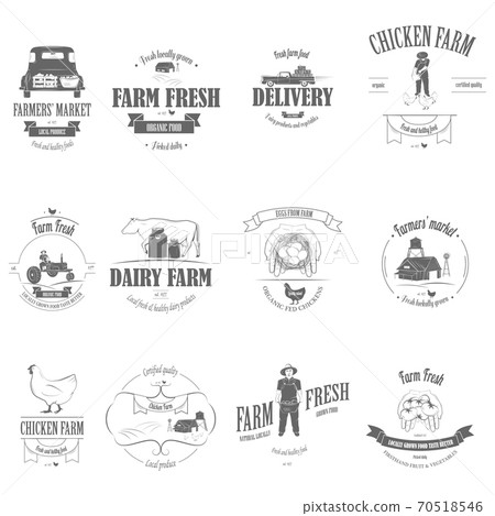 Farm Fresh Products Badge Set. 70518546