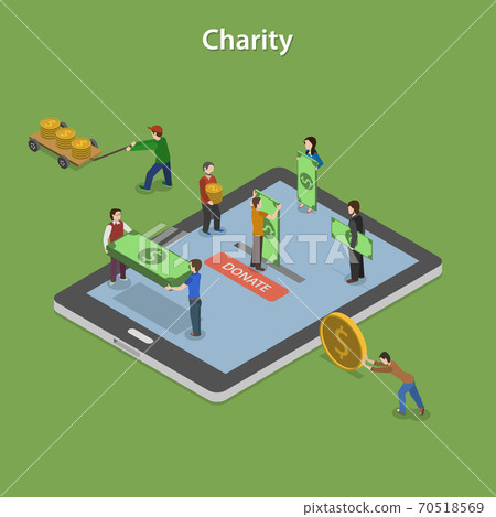 Charity Flat Isometric Vector Concept. - Stock Illustration [70518569 ...