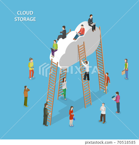 Cloud Storage Isometric Vector Concept - Stock Illustration [70518585 ...