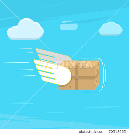 Fast delivery service flat vector illustration. - Stock Illustration ...