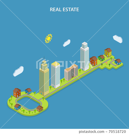 Real estate online searching isometric concept. 70518720
