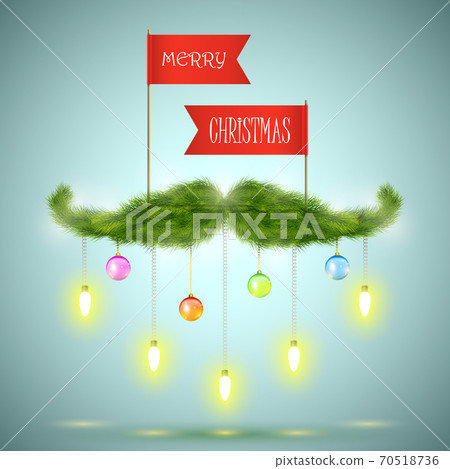 Santas moustache vector illustration. Santas moustache vector illustration. 70518736
