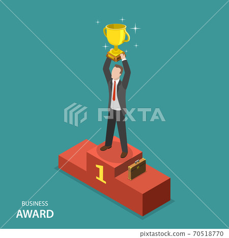 Business award isometric flat vector concept. 70518770