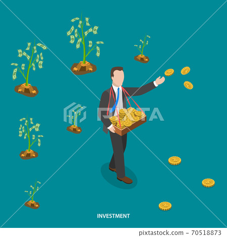 Investment isometric flat vector concept. Investment isometric flat vector concept. 70518873