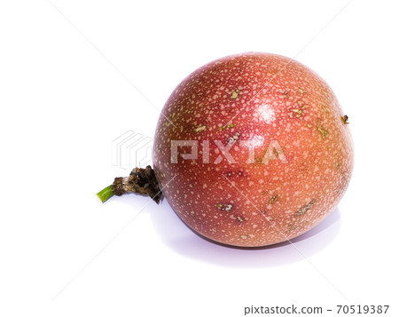 Pink passion fruit on white background 70519387