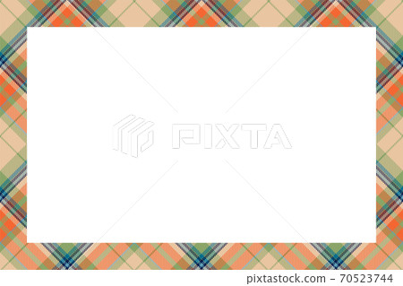 Vintage frame vector. Scottish border pattern retro style. Tartan plaid ornament. 70523744