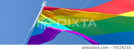 3D rendering of the flag of LGBT waving in the wind 3D rendering of the flag of LGBT waving in the wind 70526238