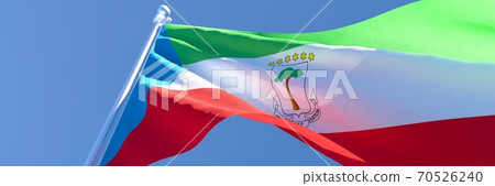 3D rendering of the national flag of Guinea waving in the wind 3D rendering of the national flag of Guinea waving in the wind 70526240
