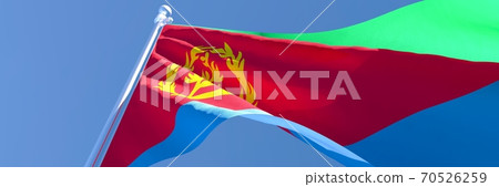 3D rendering of the national flag of Eritrea waving in the wind 3D rendering of the national flag of Eritrea waving in the wind 70526259