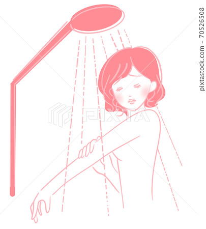 一個女人在洗澡時憂鬱的表情 一個女人在洗澡時憂鬱的表情 70526508