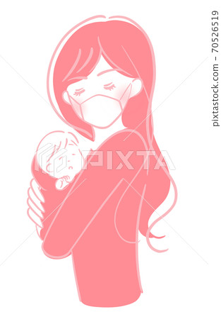 女人抱著一個嬰兒(面具) 女人抱著一個嬰兒(面具) 70526519
