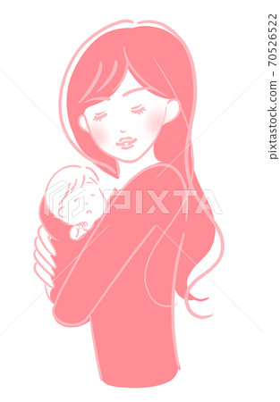 女人抱著一個嬰兒 女人抱著一個嬰兒 70526522