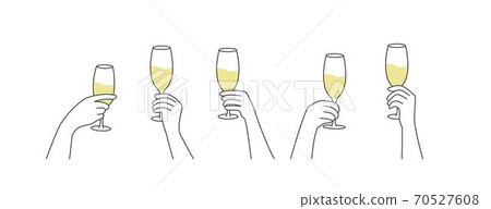 Hands holding wine glasses. Hands holding wine glasses. 70527608