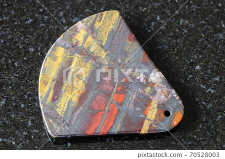 pendant from polished Jaspillite stone on black pendant from polished Jaspillite stone on black 70528003