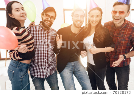 People have fun together and take a hurp photo.  70528173