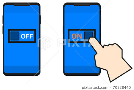 Illustration of operating the power supply of the smartphone 70528440
