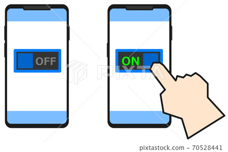 Illustration of operating the power supply of the smartphone 70528441