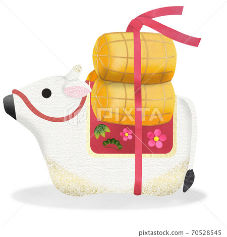 Year of the Ox Japanese paper pasted picture... - Stock Illustration ...