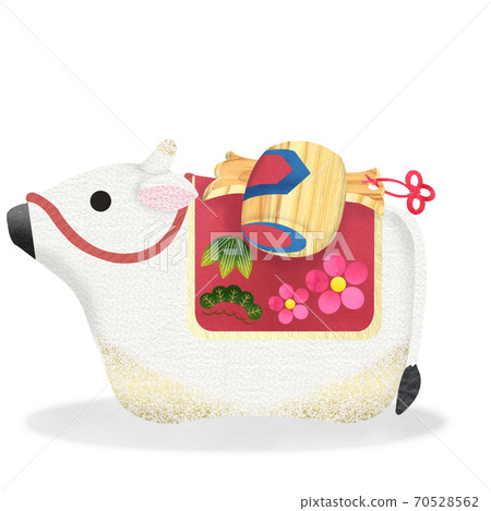 Year of the Ox Japanese paper pasted picture... - Stock Illustration ...