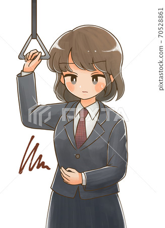 上學要忍受腹痛的高中女生的插圖 上學要忍受腹痛的高中女生的插圖 70528861