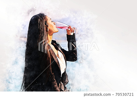 Abstract colorful beautiful Asia woman traveling for relaxation and drinking wine on speed boat at Thailand. Abstract colorful beautiful Asia woman traveling for relaxation and drinking wine on speed boat at Thailand. 70530721