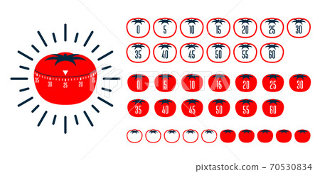 Timer pomodoro. Pomodoro time managment technique - kitchen timer Timer pomodoro. Pomodoro time managment technique - kitchen timer 70530834