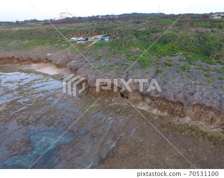 Ryukyu Limestone Coast-Aerial view with a drone (near Peace Creation Forest Park / Yamagusuku, Itoman City, Okinawa Prefecture) Ryukyu Limestone Coast-Aerial view with a drone (near Peace Creation Forest Park / Yamagusuku, Itoman City, Okinawa Prefecture) 70531100