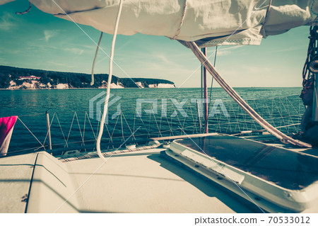Chalk cliff rocks of Rugen isle at Sassnitz Germany Chalk cliff rocks of Rugen isle at Sassnitz Germany 70533012
