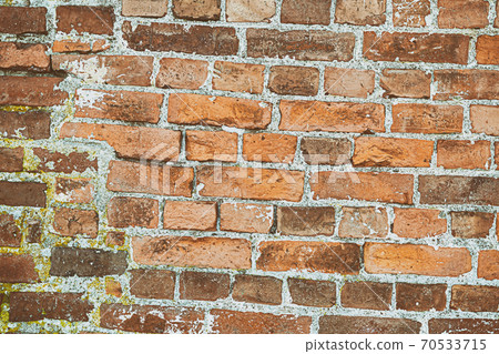 pattern brick wall with cement stripes old and weathered background 70533715