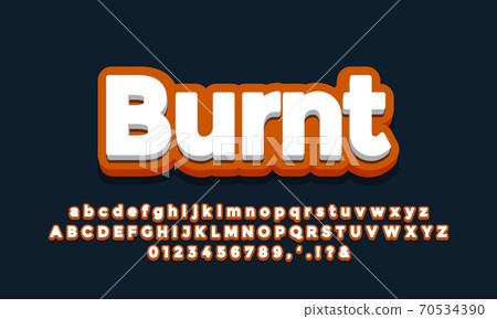 orange dark with white 3d font effect or text effect design orange dark with white 3d font effect or text effect design 70534390