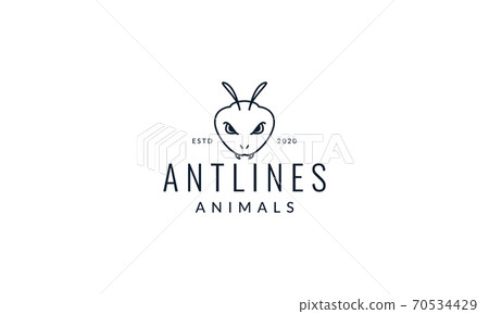 black ant head line logo vector illustration design 70534429