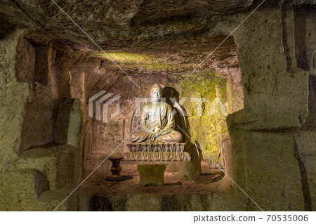 Image of Buddha at Hanibe caves, Komatsu, Ishikawa Prefecture, Japan. 70535006